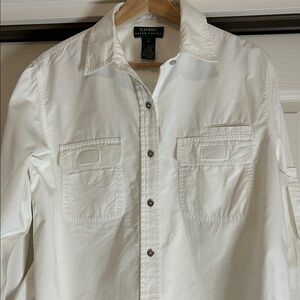 Lauren Ralph Lauren Relaxed Fit Roll-Tab-Sleeve Shirt Size Large